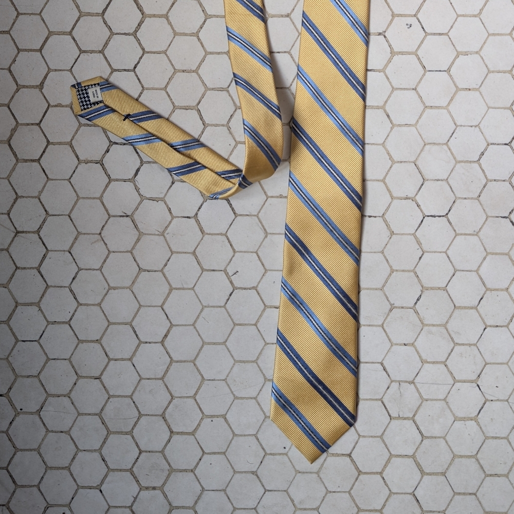 Yellow and Blue Striped Tie